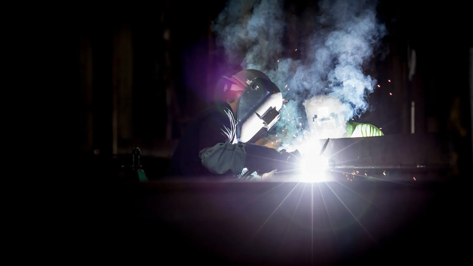 Welding in an industrial plant